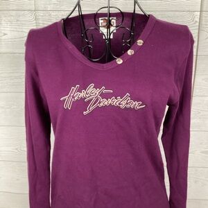 Harley-Davidson Women's Long Sleeve Top in Deep Purple